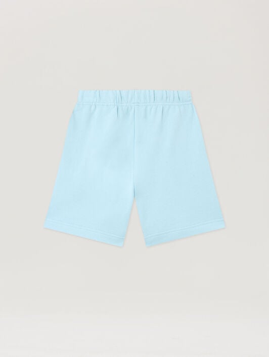 PALM ANGELS Logo Brushed Sweatshort BLU BIMBO/ BABY BLUE PBCI006S26FLE003