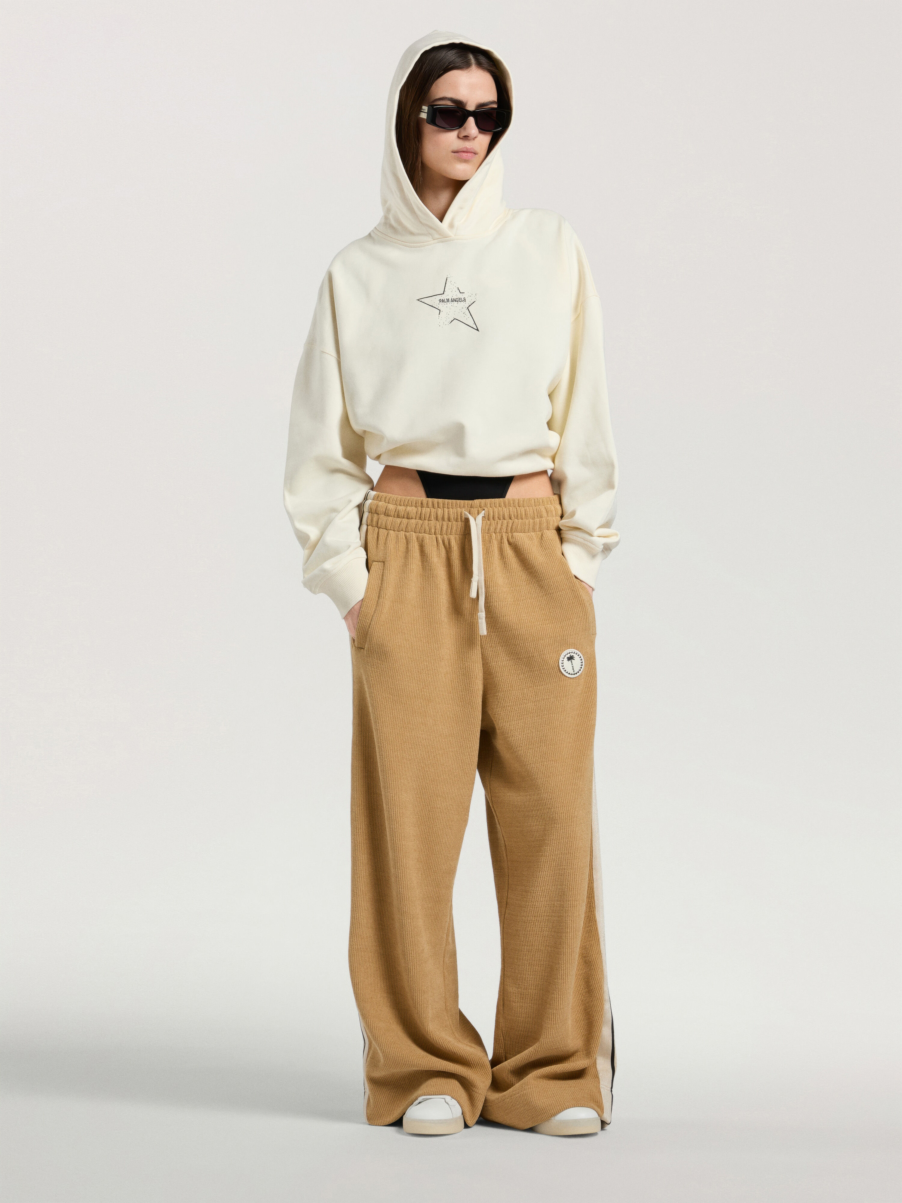 Icon Palm Loose Hoodie PALM ANGELS Icon Palm Loose Hoodie OFF WHITE - BLACK PAWBB05W26FL02