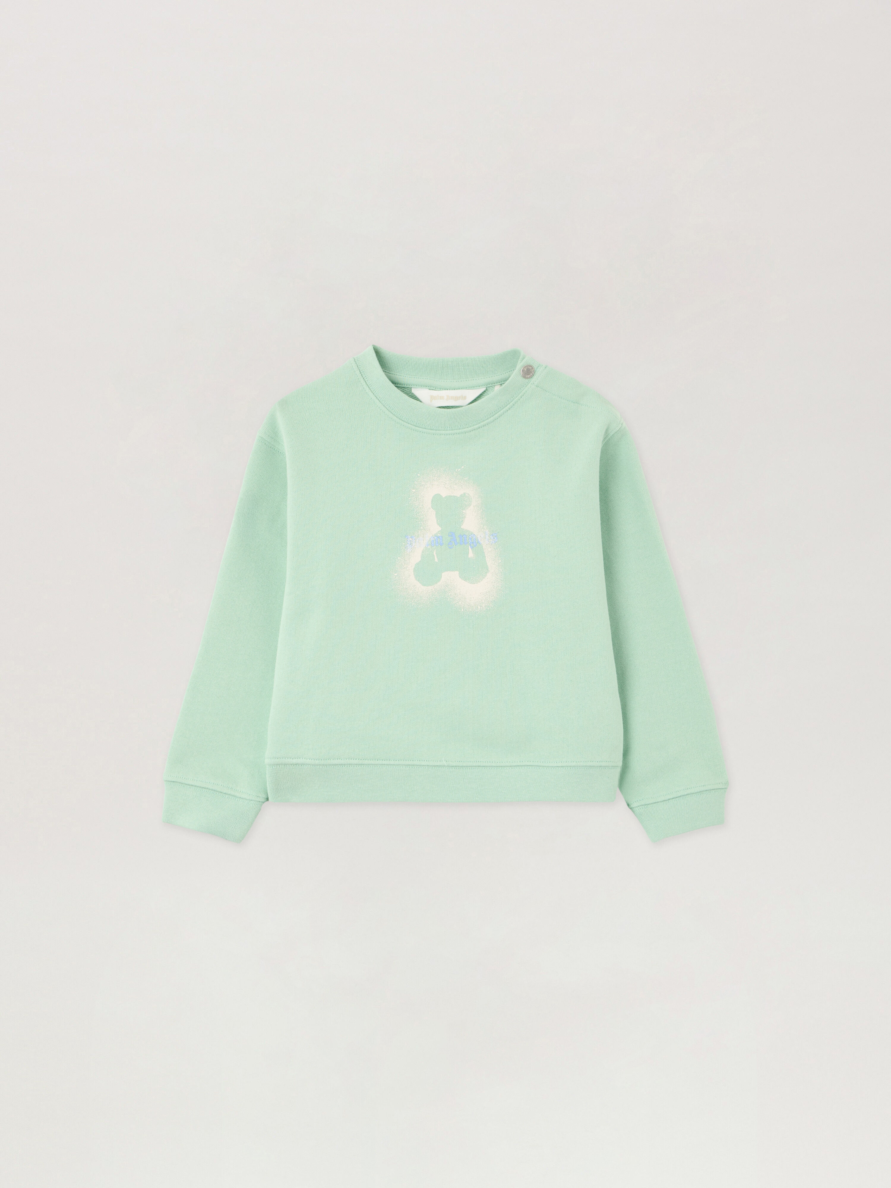 PALM ANGELS Spray Bear Crewneck VERDE CHIARO/LIGHT GREEN PBXC001S26FLE001