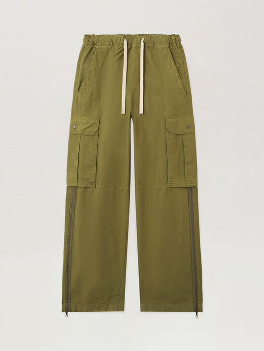 Curved Logo Cargo Pants PALM ANGELS Curved Logo Cargo Pants ARMY GREEN - DARK GREEN PMCF037F25FAB001