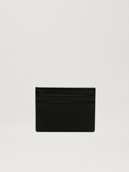 PALM ANGELS  Curved logo card holder BLACK PMND017S25FAB001