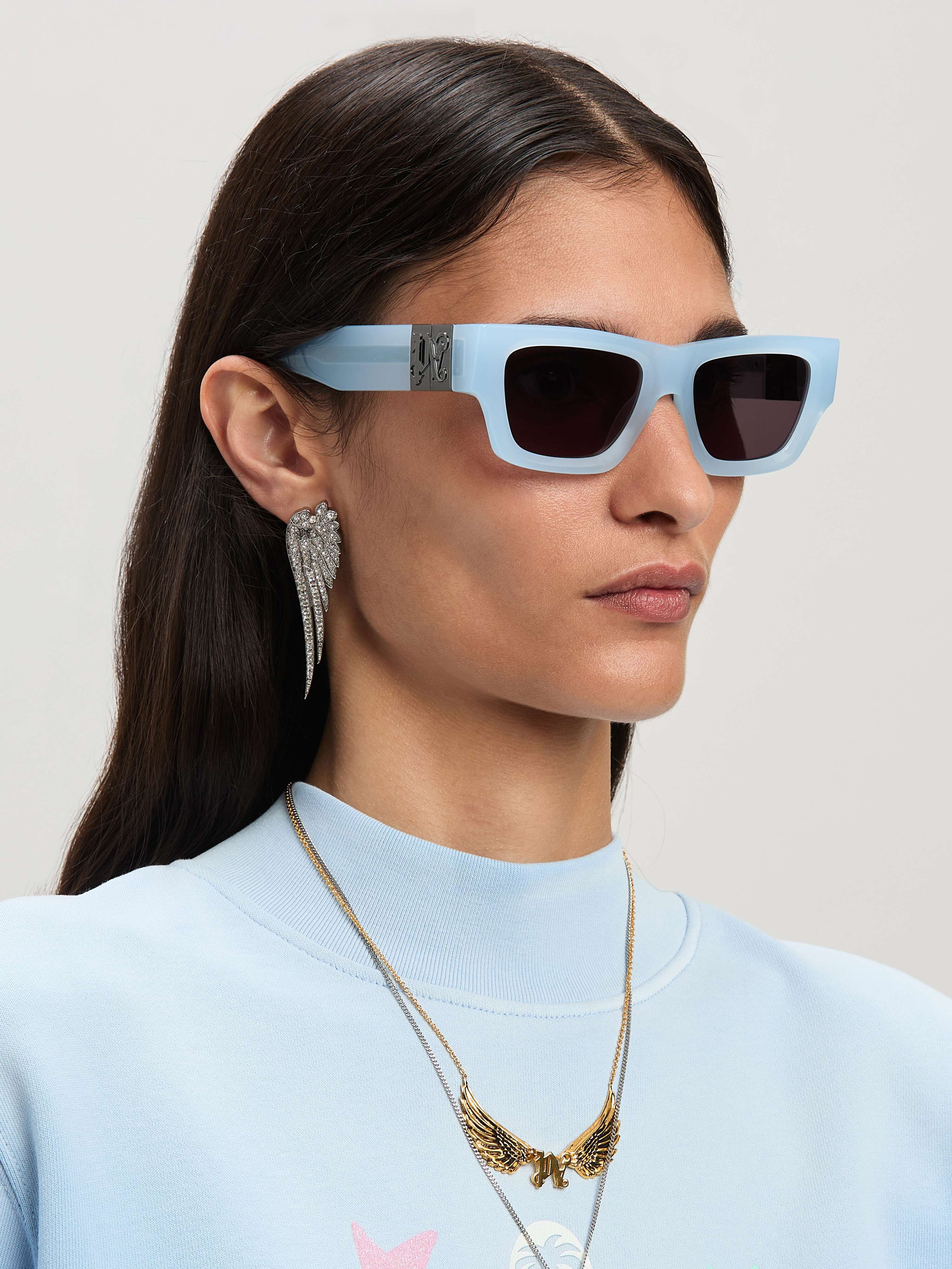 PALM ANGELS  Magnolia sunglasses LIGHT BLUE - DARK GREY PERI10JS25PLA001