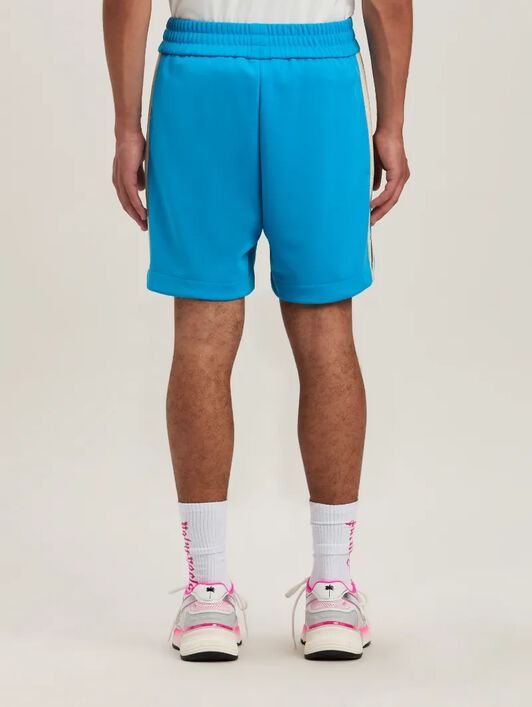 PALM ANGELS  Classic logo Track shorts LIGHT BLUE - OFF WHITE PMCL004S25FAB001