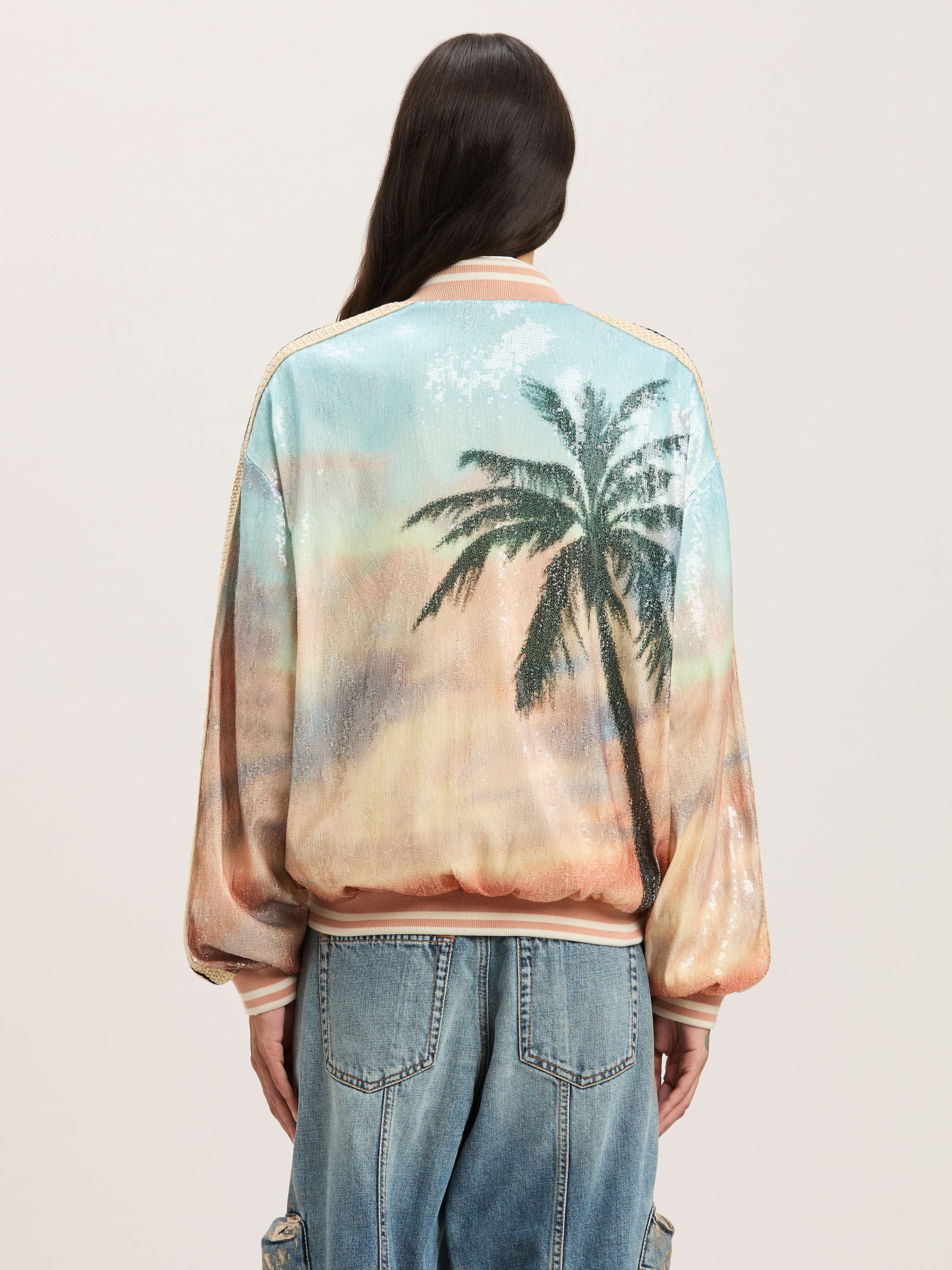 PALM ANGELS  Sunrise Palmen Pailletten Bomberjacke MULTICOLOR - BLACK PWEH024S25FAB001