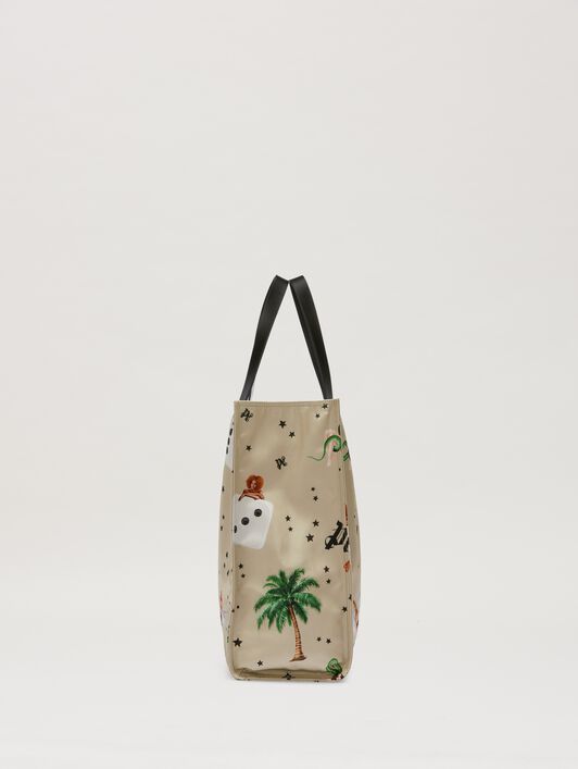 PALM ANGELS  Pin up shopping bag MULTICOLOR/BLACK PMNA07CS25FAB002