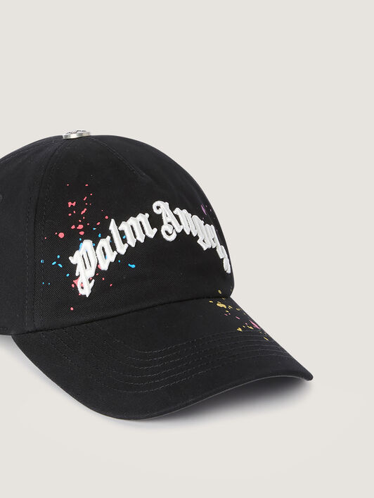 Curved Logo Painted Cap PALM ANGELS Curved Logo Painted Cap BLACK - MULTICOLOR PMLB104F25FAB001
