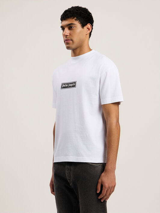 PALM ANGELS Box Logo T-Shirt WHITE - BLACK PMAA001C99JER032