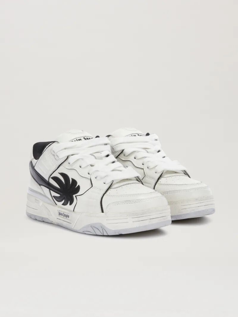 PALM ANGELS  Venice Worn out Sneakers WHITE - BLACK PMIA101S25LEA002