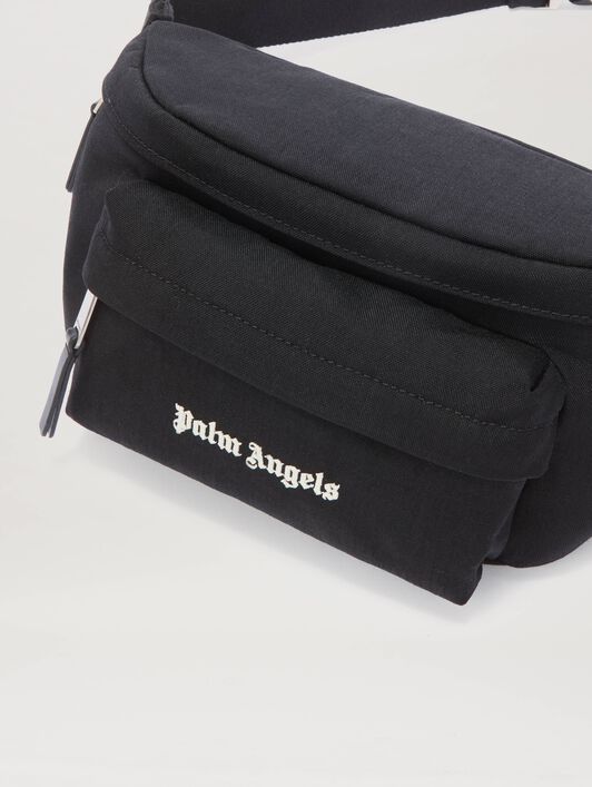 PALM ANGELS  Classic logo fanny pack BLACK/WHITE PMNO009C99FAB001