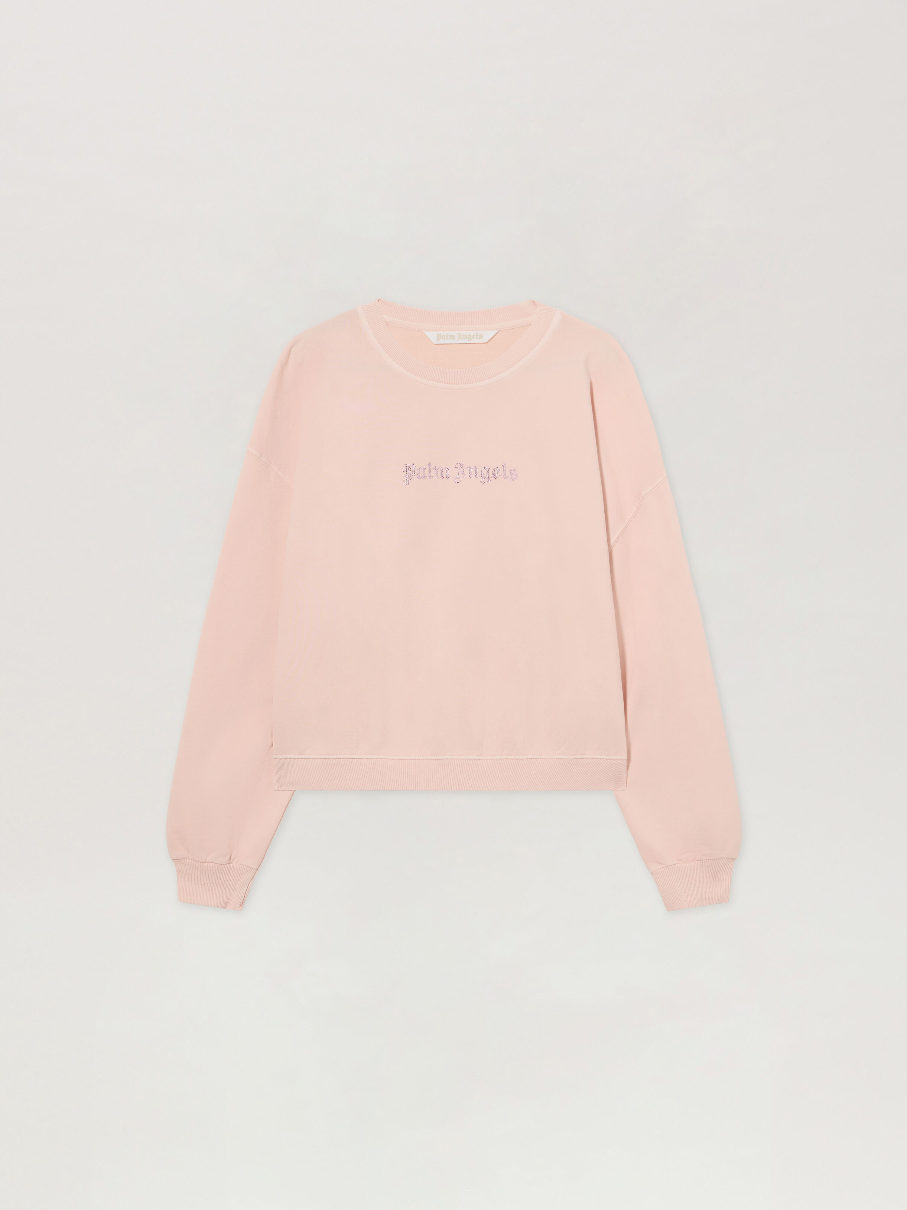 PALM ANGELS Felpa Con Logo Stud ROSE PINK - OFF WHITE PAWBA03F26FL03
