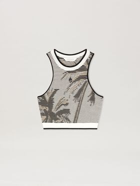 PALM ANGELS  Palmen Jacquard Stricktop BABY BLUE - OFF WHITE PWAA017S25JER001
