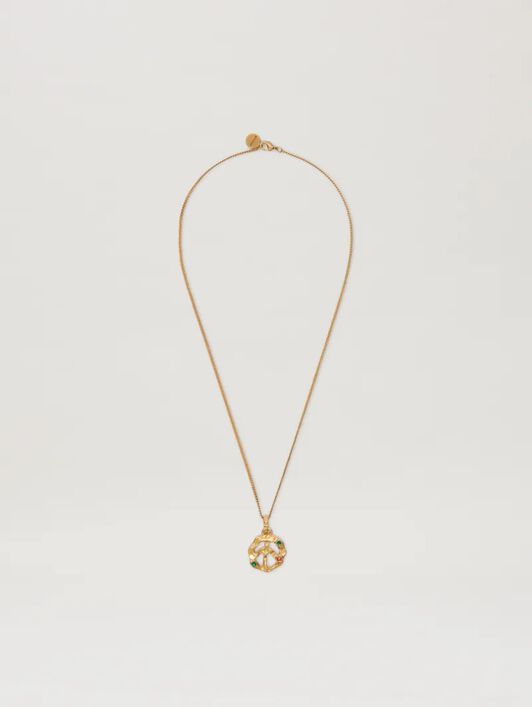 PALM ANGELS  Melted peace charm necklance GOLD - MULTICOLOR PWOB12BS25MAT001