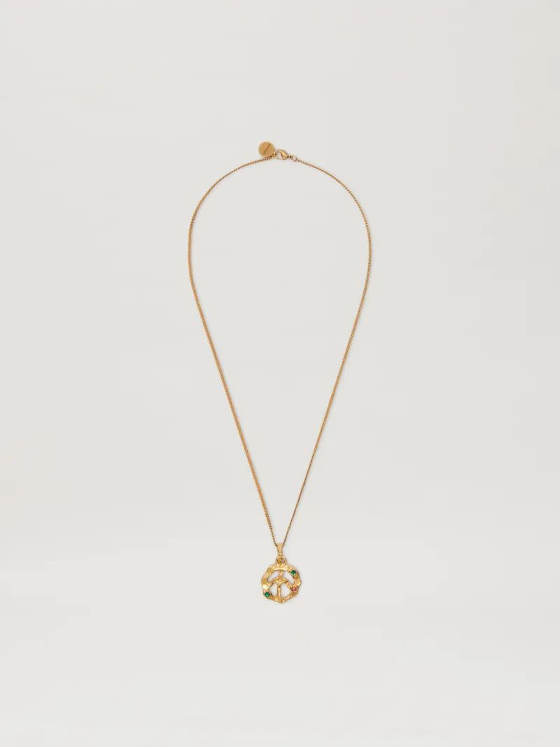PALM ANGELS  Melted peace charm necklance GOLD - MULTICOLOR PWOB12BS25MAT001