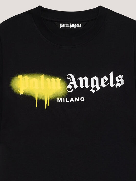 PALM ANGELS Spray City Milan T-Shirt Black/Yellow PMAA109T26JER004