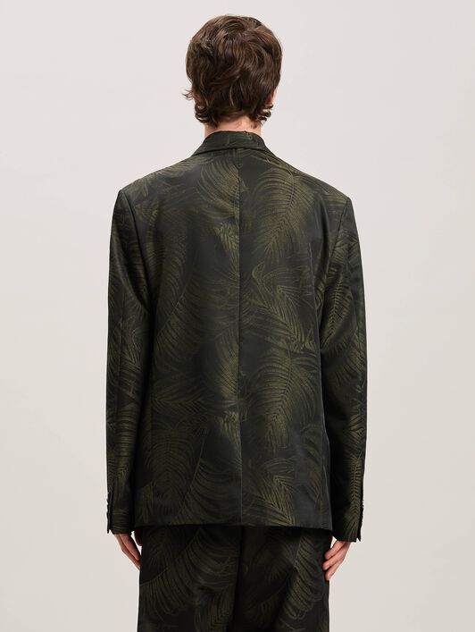 PALM ANGELS  Palmen Jacquard Blazer MILITARY GREEN - MILITARY GREEN PMEN050S25FAB001