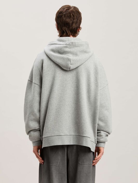 PALM ANGELS  College Oval Palm Hoodie GREY MELANGE - BLACK PMBB155S25FLE001