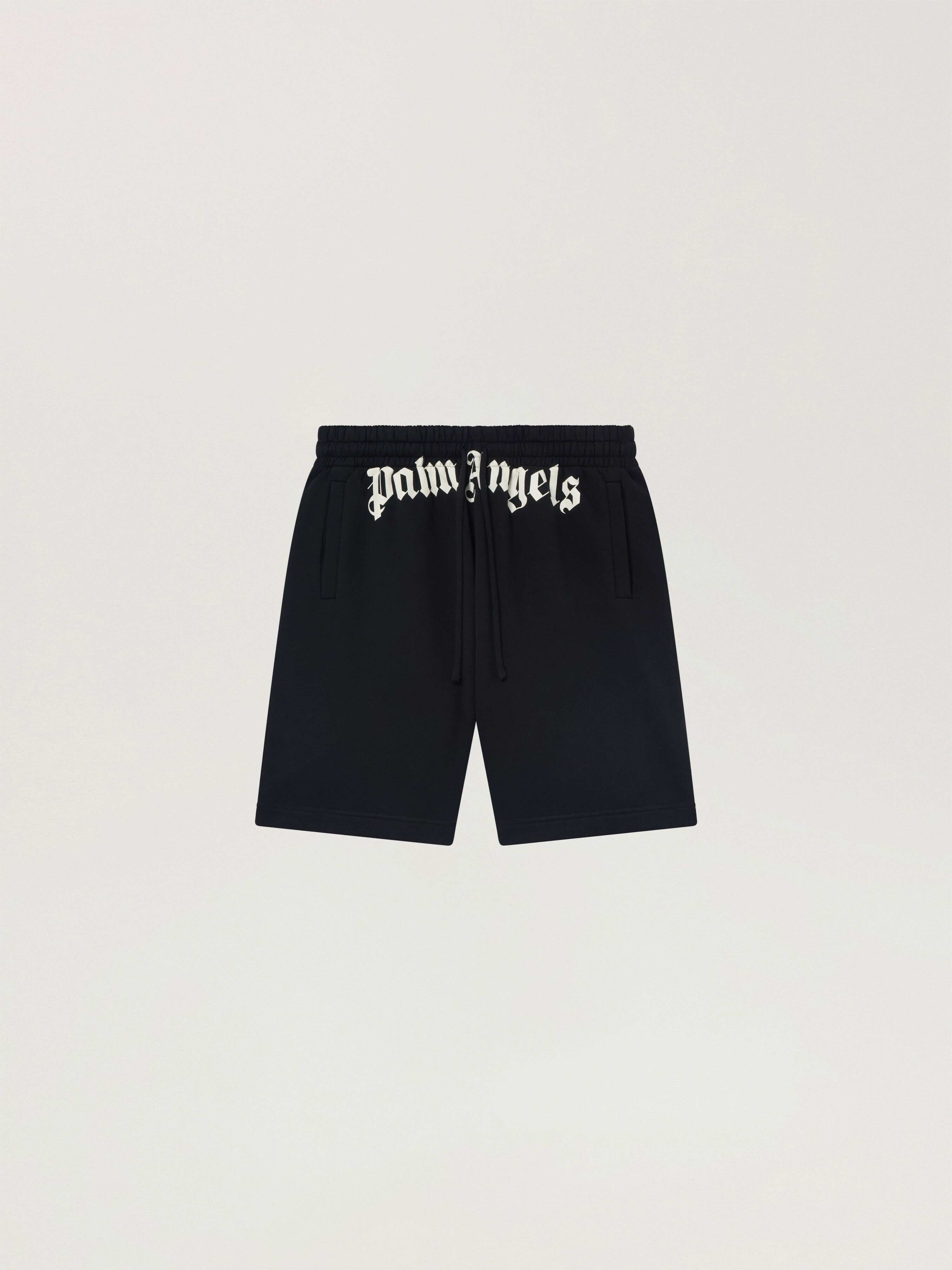 Waist Logo Sweatshorts PALM ANGELS Waist Logo Sweatshorts BLACK - OFF WHITE PAMCV01F26FL01