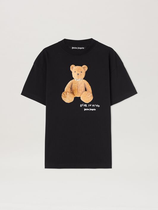 PALM ANGELS  Bear in Mind T-shirt BLACK - BROWN PMAA001S25JER005
