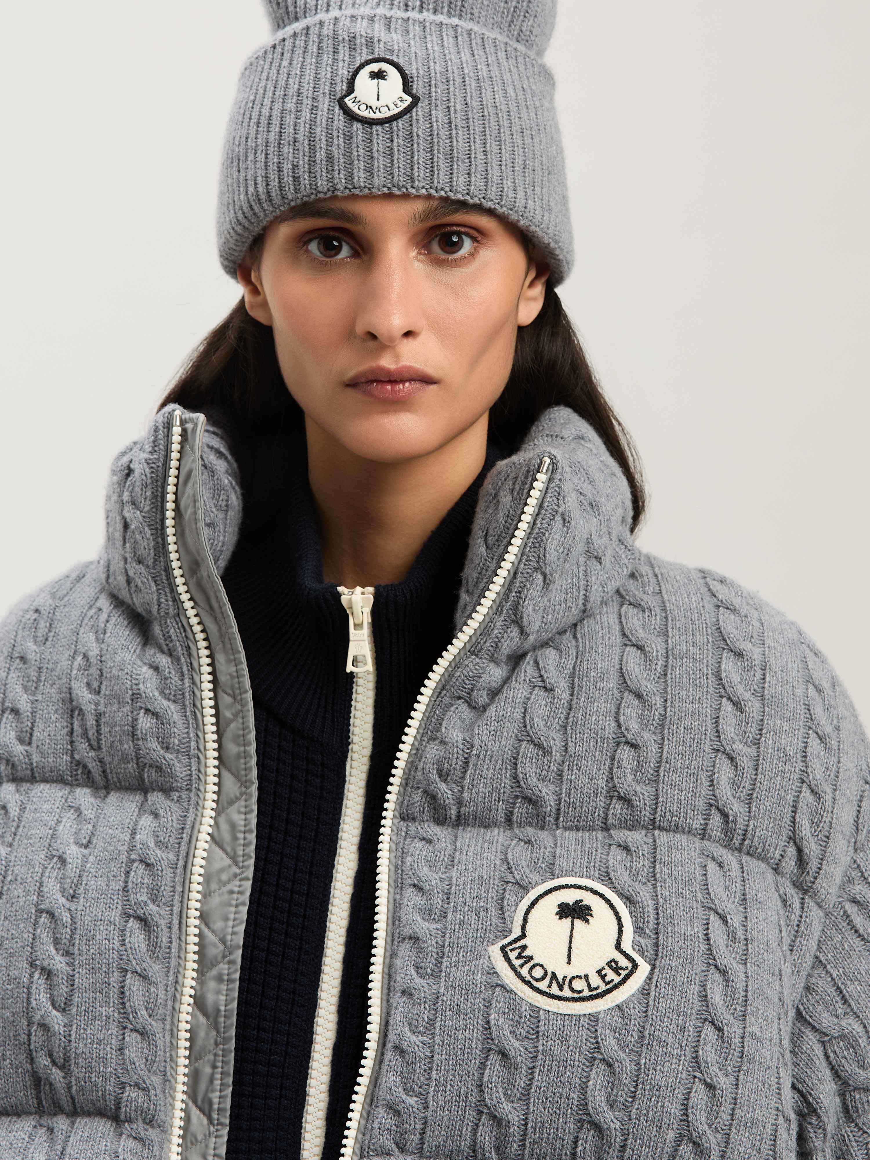 PALM ANGELS  Austru down jacket Moncler x Palm Angels GREY - WHITE PMEJ007T25KNI001