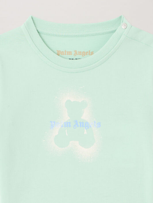 PALM ANGELS Spray Bear T-Shirt VERDE CHIARO/LIGHT GREEN PBXB001S26JER001