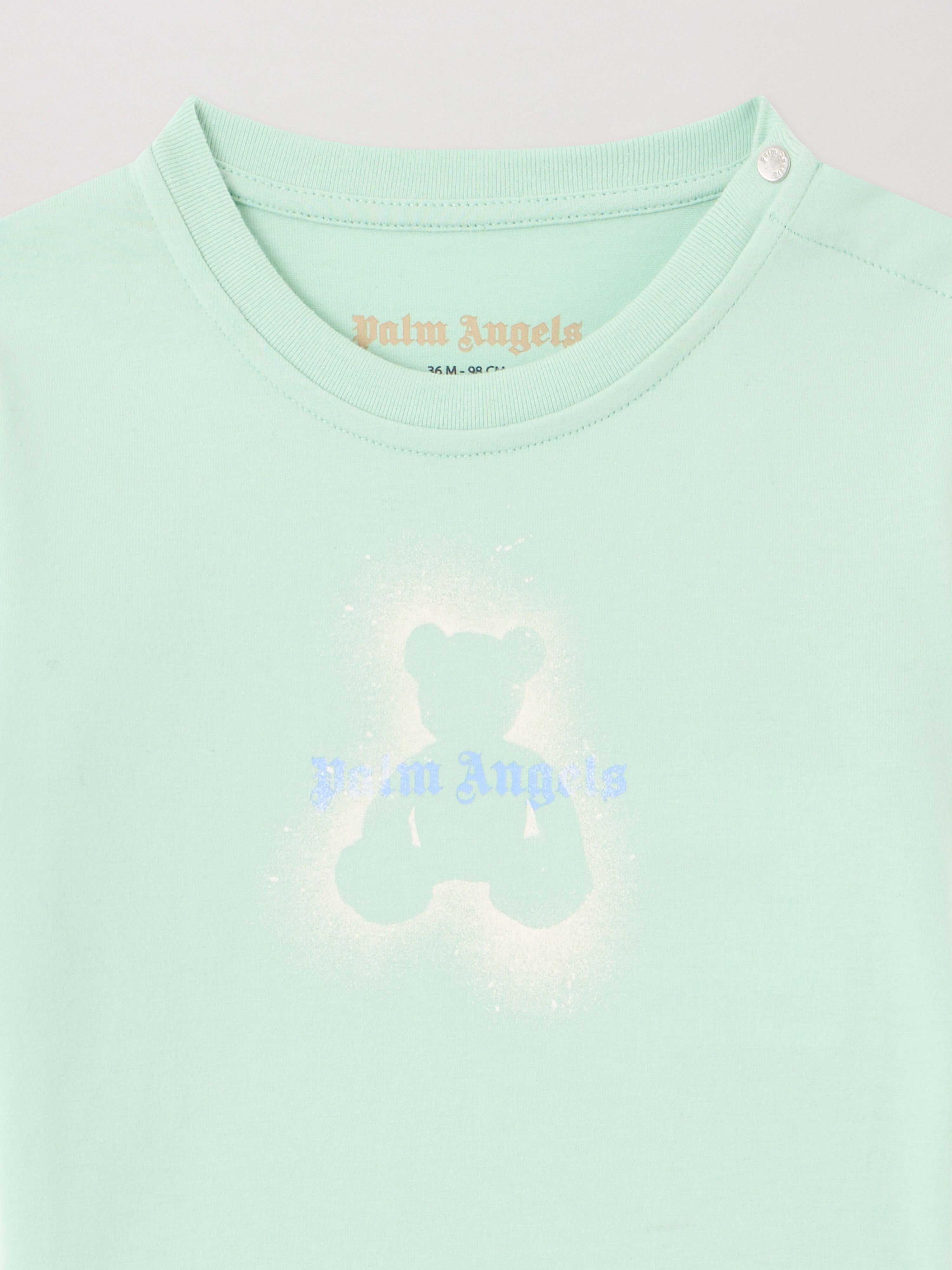 PALM ANGELS Spray Bear T-Shirt VERDE CHIARO/LIGHT GREEN PBXB001S26JER001