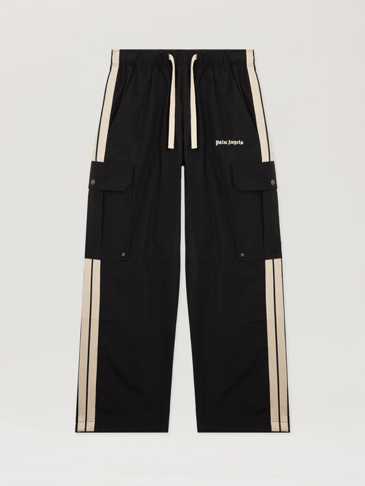 Classic Logo Cargo Pants PALM ANGELS Classic Logo Cargo Pants BLACK - OFF WHITE PMCF039F25FAB001