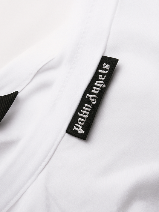 PALM ANGELS Essential Crewneck T-Shirt WHITE BLACK PMUG001C99FAB001