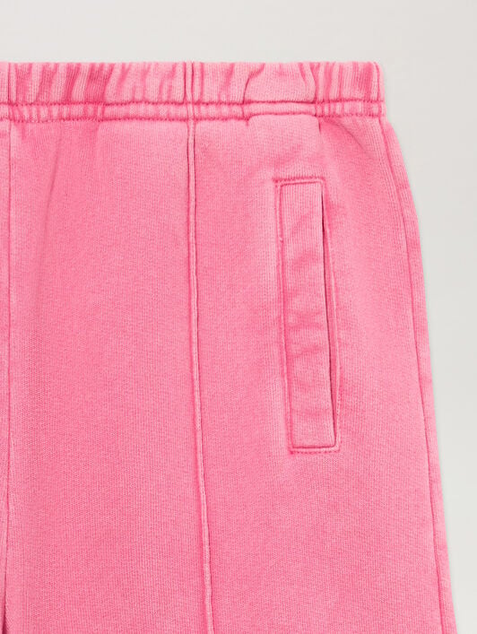 PALM ANGELS Curved Logo Faded Wide Pants FUCSIA/FUCHSIA PGCH00BS26FLE001