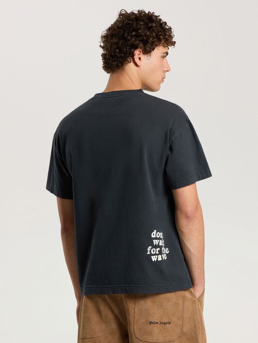 PALM ANGELS Surf Boy Regular T-Shirt ANTHRACITE - BLACK PAMAA01F26JR07