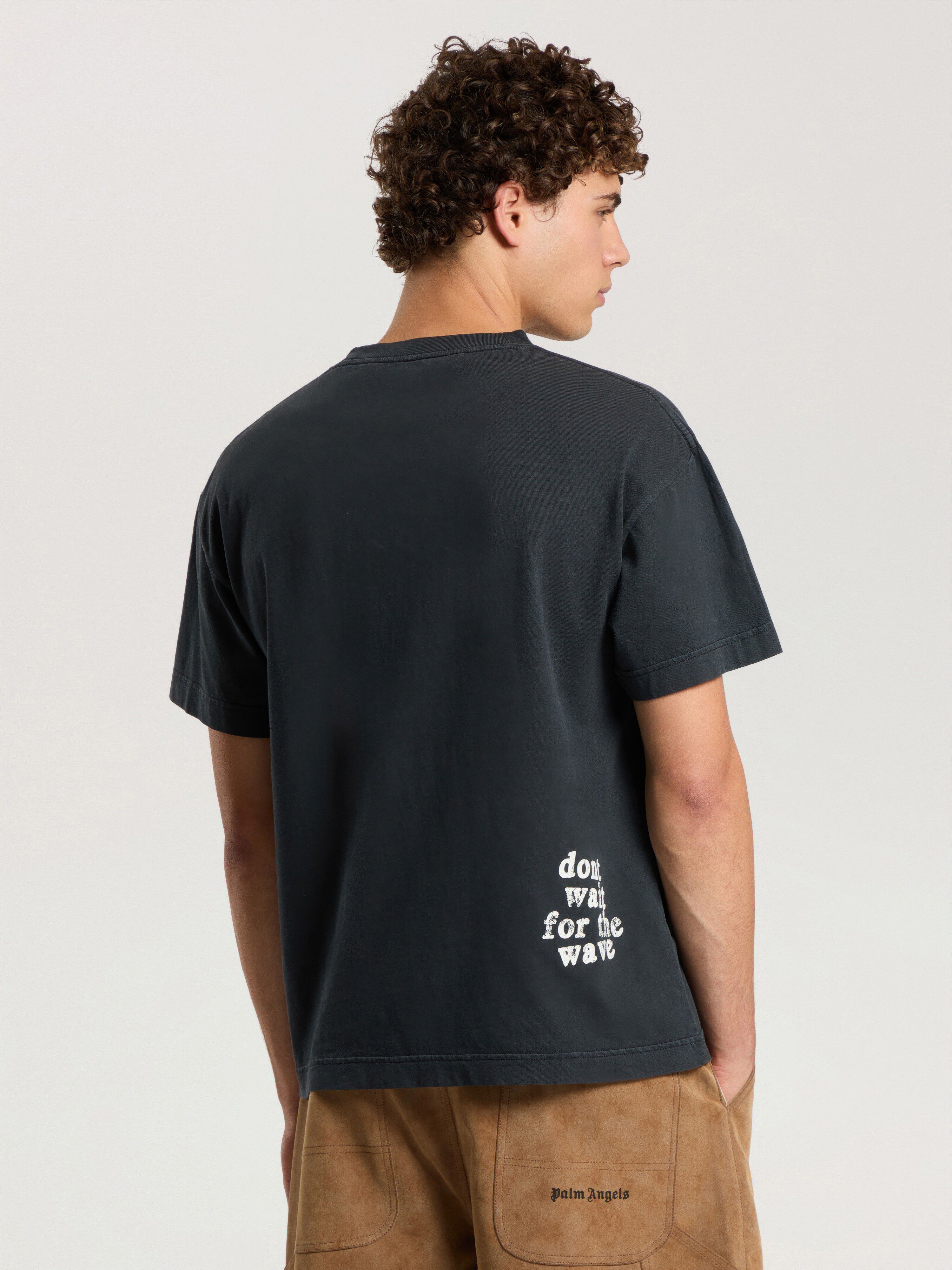 PALM ANGELS Surf Boy Regular T-Shirt ANTHRACITE - BLACK PAMAA01F26JR07