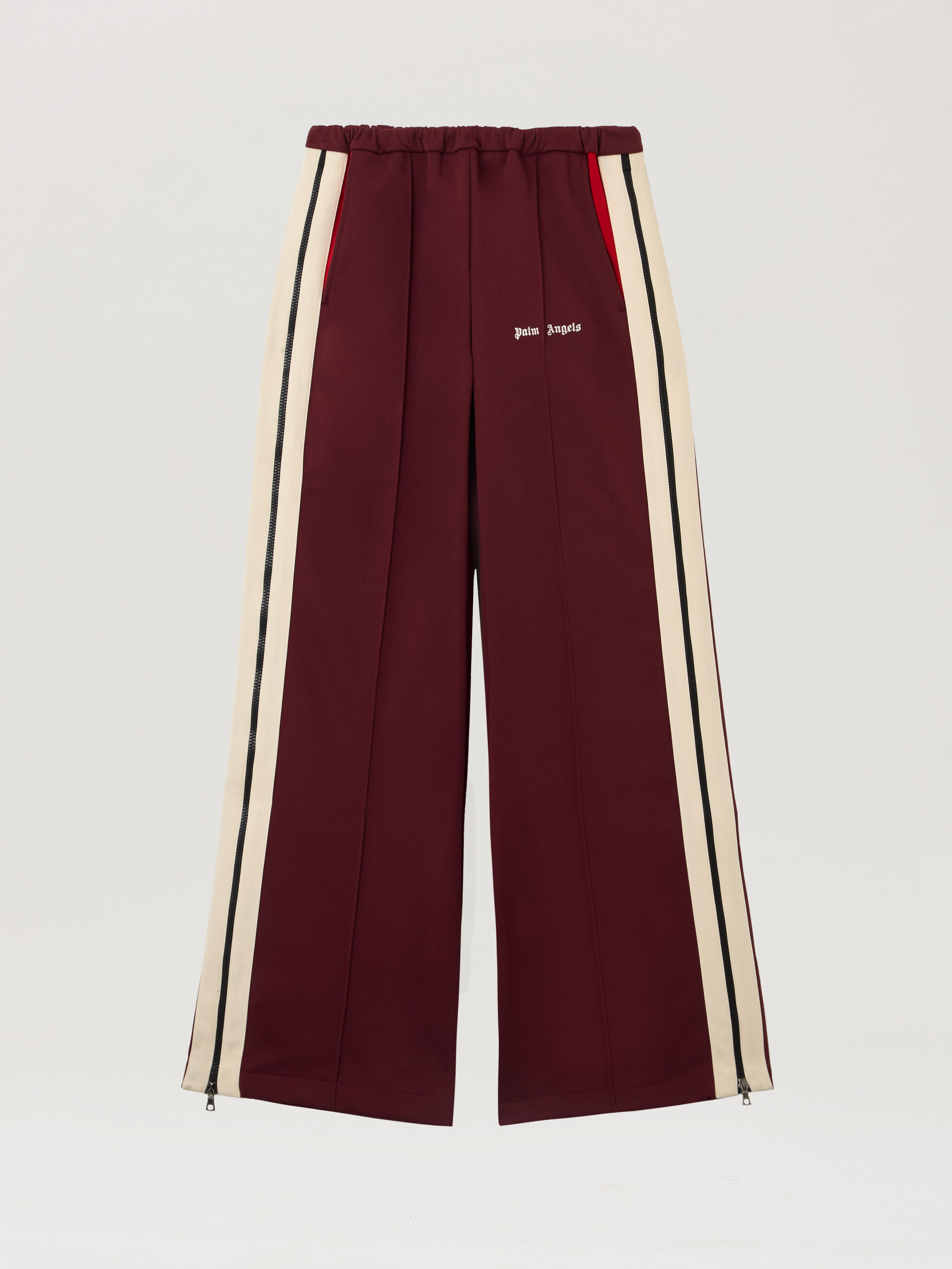 Colorblock Zip Track Pants PALM ANGELS Colorblock Zip Track Pants BURGUNDY - OFF WHITE PWCJ039F25FAB001