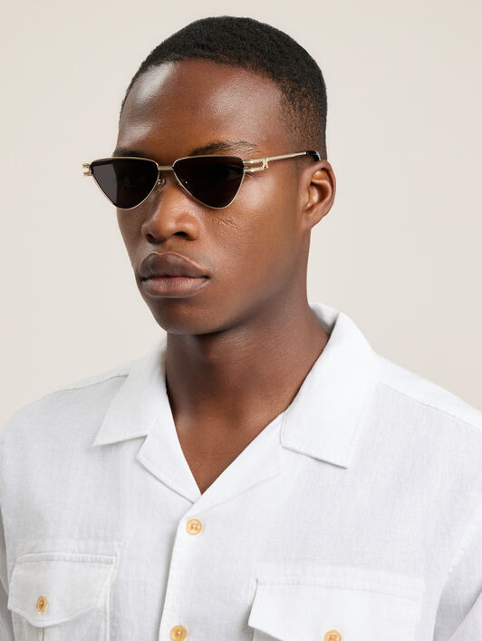 PALM ANGELS Fontana Black Lens Sunglasses SHINY GOLD PA2004760759