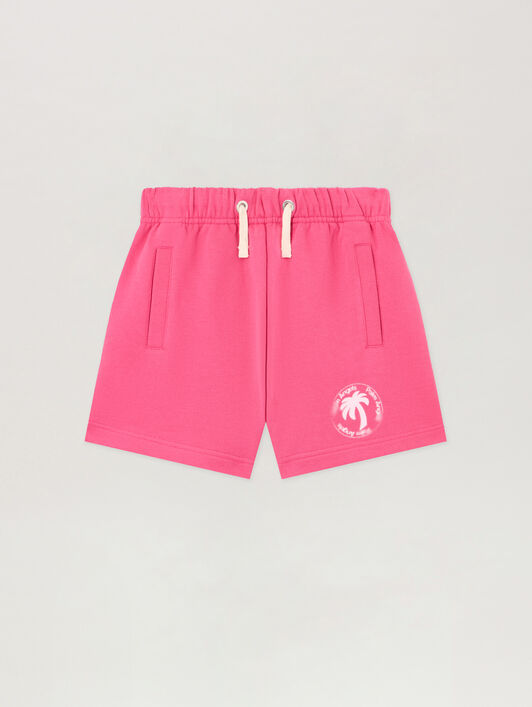 PALM ANGELS Palm Stamp Sweatshort FUCSIA/FUCHSIA PGCI005S26FLE001