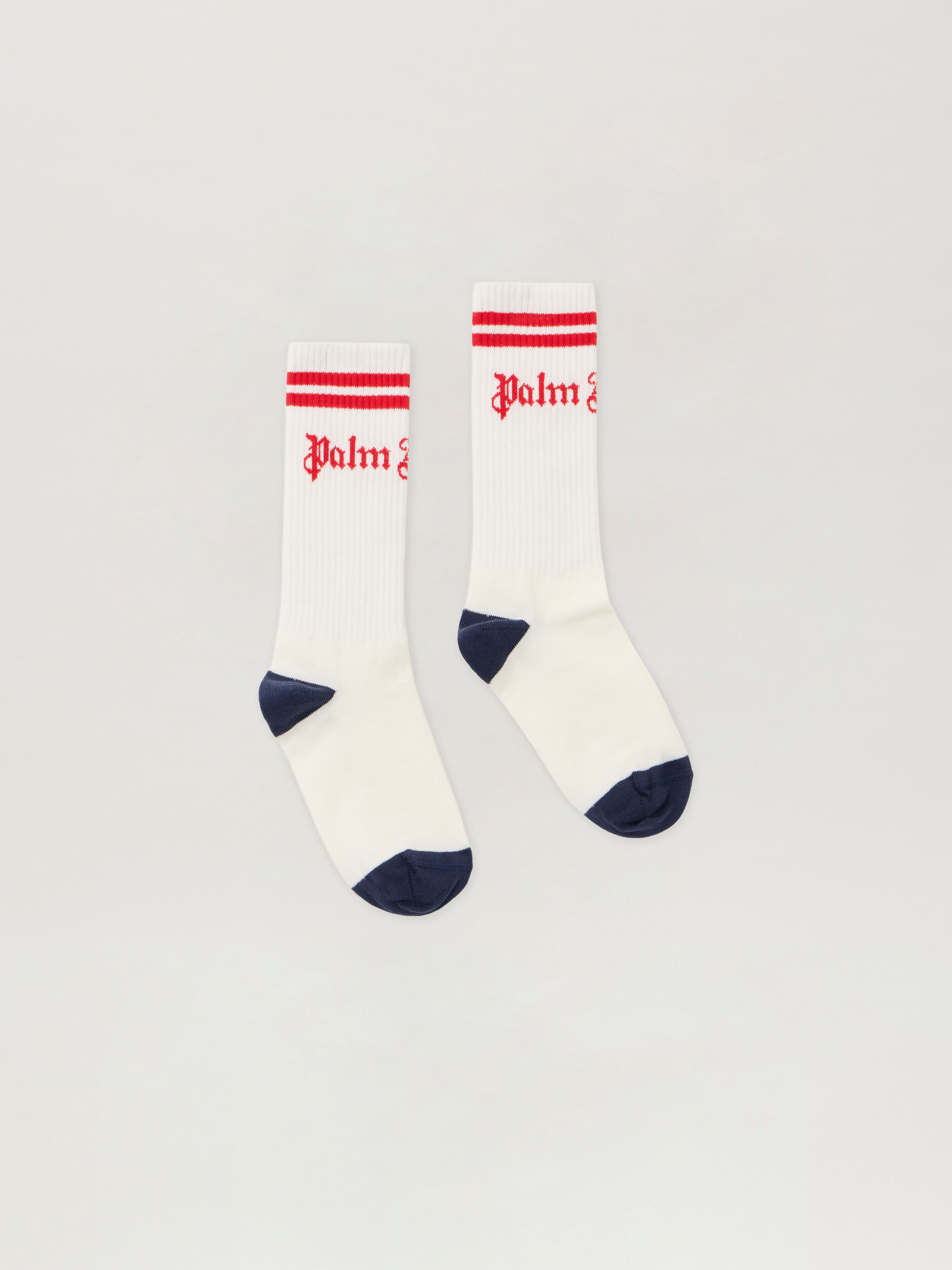 PALM ANGELS Pa Track High Socks OFF WHITE - RED PBRA005F25KNI001