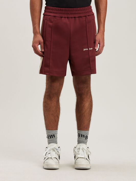 PALM ANGELS  Trainings-Shorts mit gesticktem Logo BURGUNDY - OFF WHITE PMCL004S25FAB001