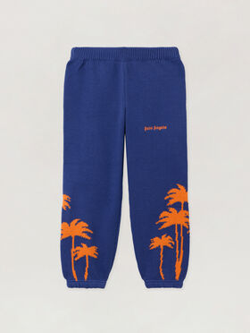 PALM ANGELS Pa Palms Knit Pants COBALT BLUE - ORANGE PBHG001F25KNI001