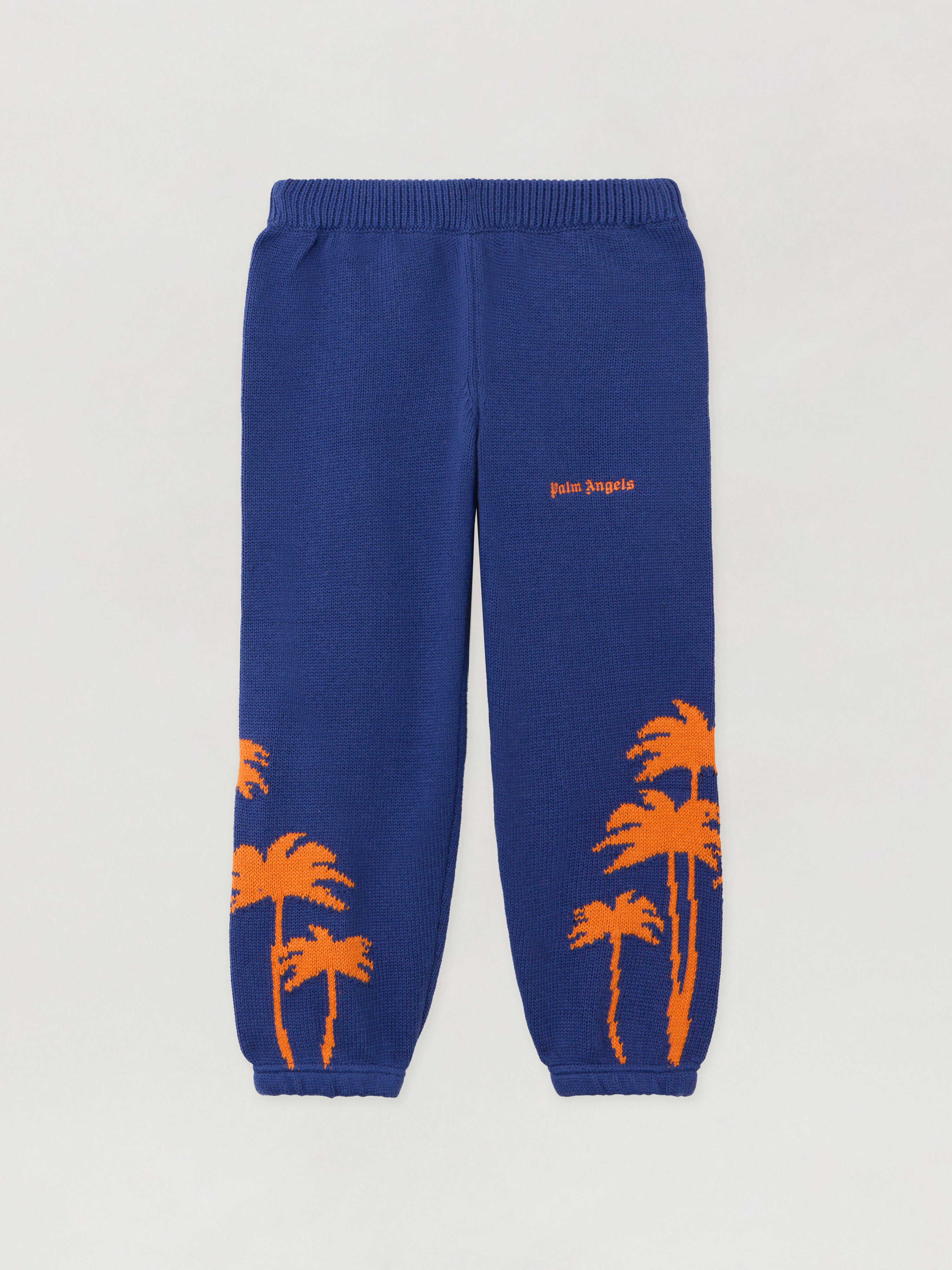 PALM ANGELS Pa Palms Knit Pants COBALT BLUE - ORANGE PBHG001F25KNI001