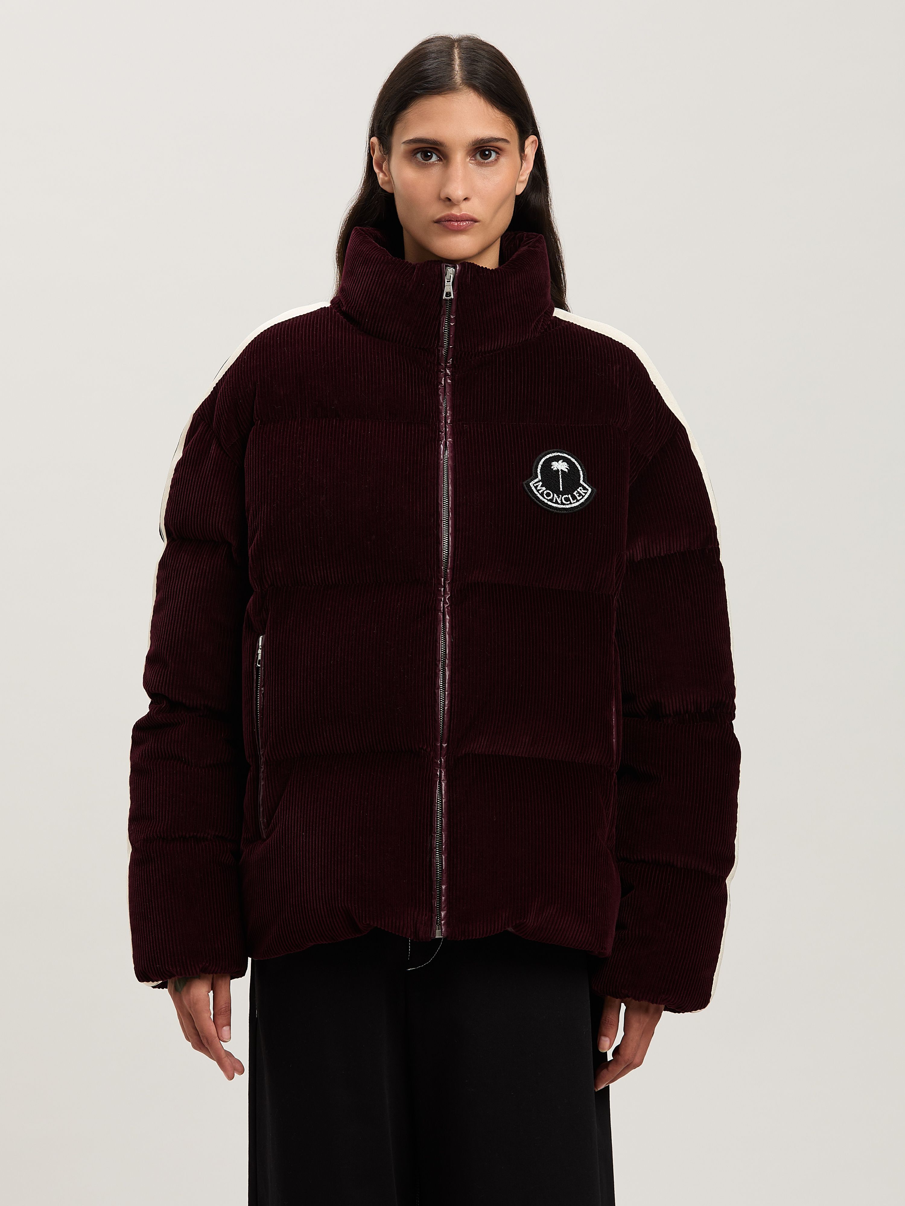PALM ANGELS  Abrolhos down jacket Moncler x Palm Angels BURGUNDY - WHITE PMEJ008T25FAB001