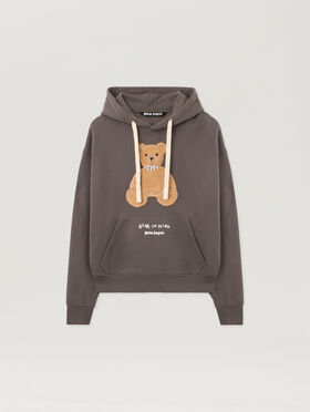 PALM ANGELS Bear In Mind Hoodie DARK GREY - BROWN PMBB17DF25FLE004
