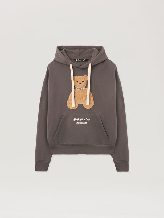Bear In Mind Hoodie PALM ANGELS Bear In Mind Hoodie DARK GREY - BROWN PMBB17DF25FLE004