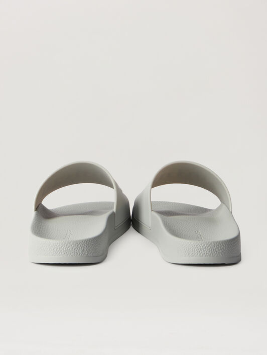 PALM ANGELS Big Logo Sliders GREY WHITE PMIC018S26MAT003