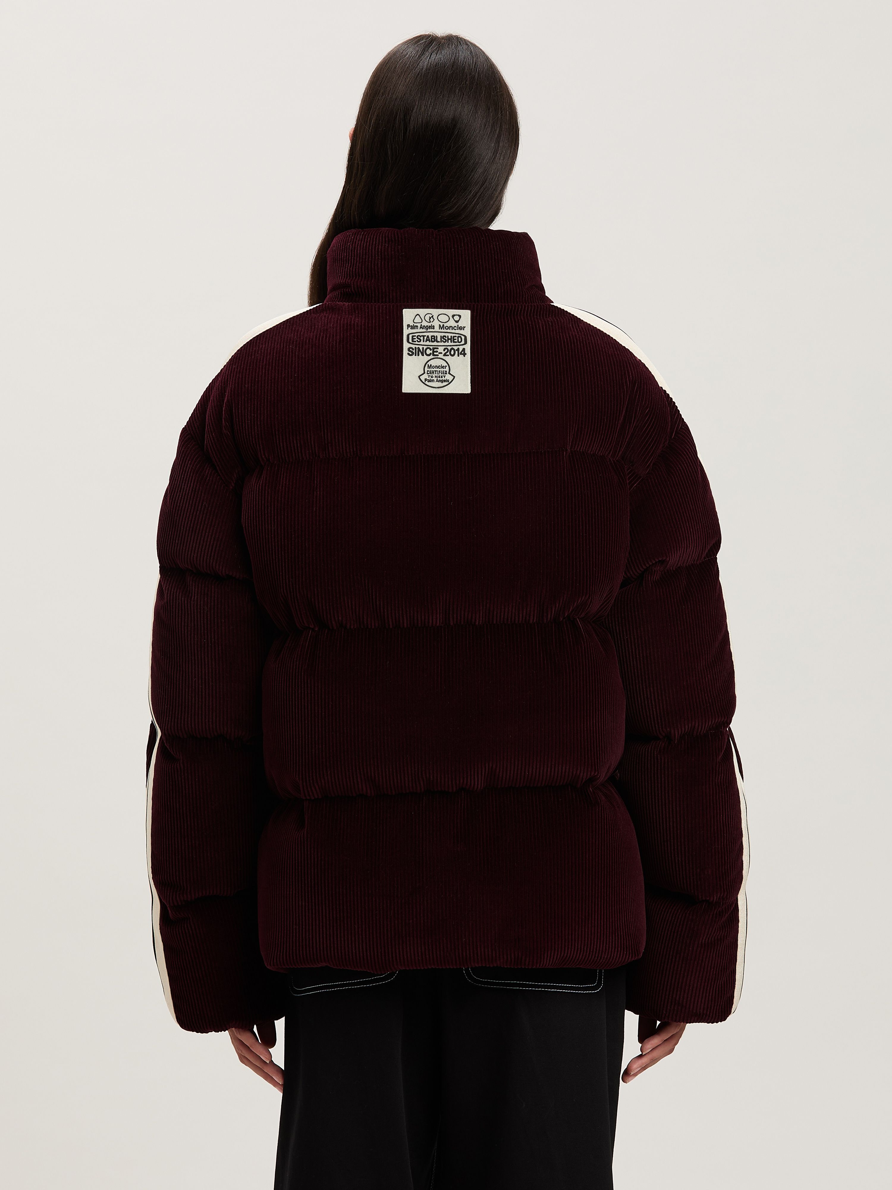 PALM ANGELS  Abrolhos down jacket Moncler x Palm Angels BURGUNDY - WHITE PMEJ008T25FAB001