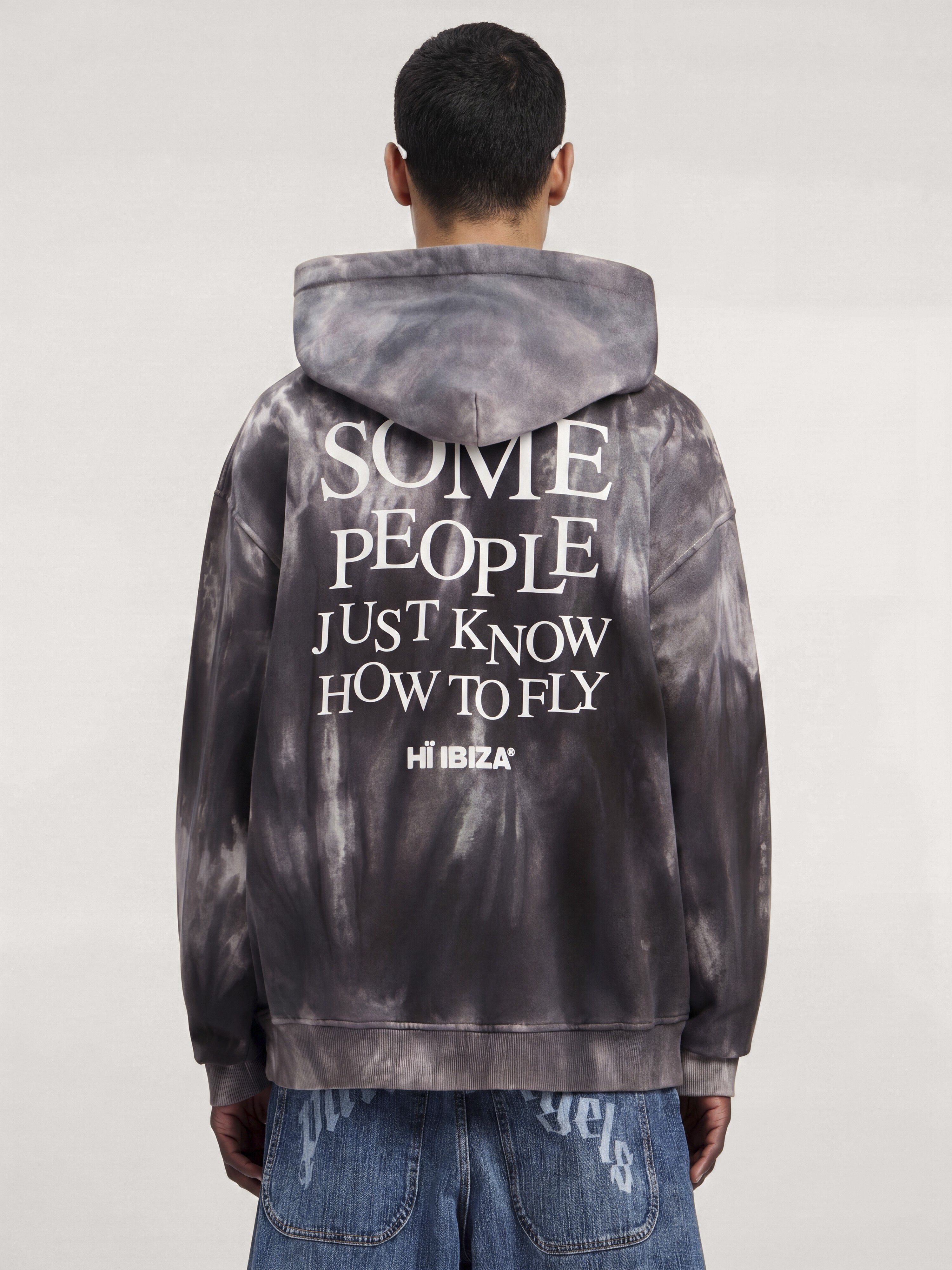Palm Angels x Hï Ibiza Tie-dye Hoodie PALM ANGELS Palm Angels x Hï Ibiza Tie-dye Hoodie MEDIUM GREY - OFF WHITE PAMBB003FL001