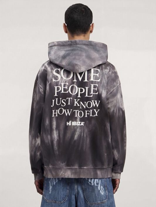 Palm Angels x Hï Ibiza Tie-dye Hoodie PALM ANGELS Palm Angels x Hï Ibiza Tie-dye Hoodie MEDIUM GREY - OFF WHITE PAMBB003FL001