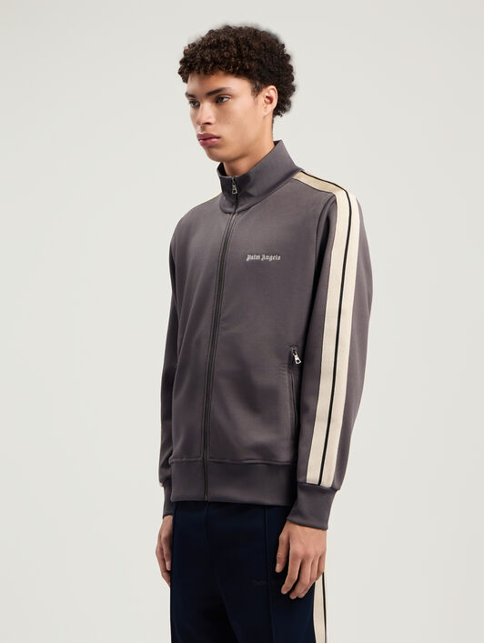 PALM ANGELS Classic Logo Track Jacket DARK GREY - OFF WHITE PMBD058F25FAB003