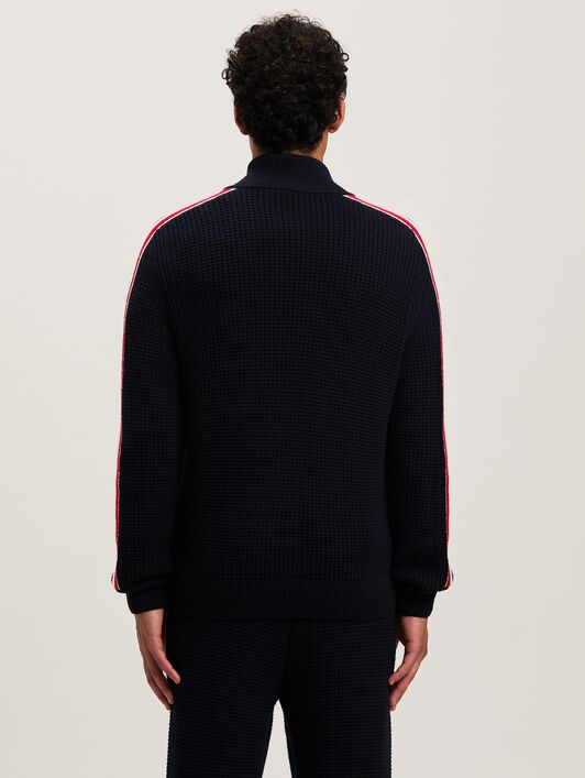PALM ANGELS  Racing Cardigan Moncler x Palm Angels NAVY BLUE - WHITE PMHB036T25KNI001