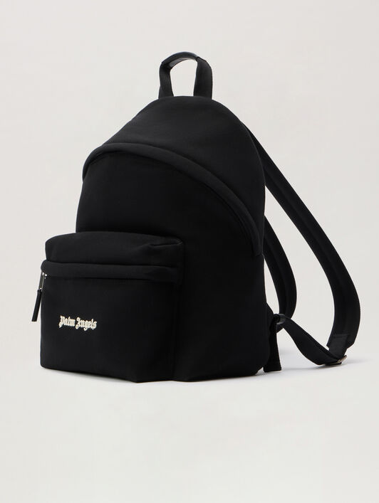 PALM ANGELS Classic Logo Backpack BLACK - OFF WHITE PMNB024F25FLE001