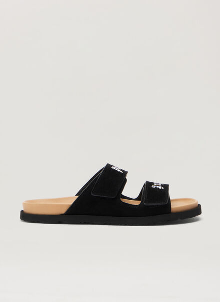 Logo Suede Sandals