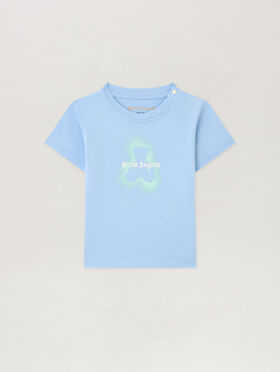 PALM ANGELS Spray Bear T-Shirt CELESTE/LIGHT BLUE PBXB001S26JER001