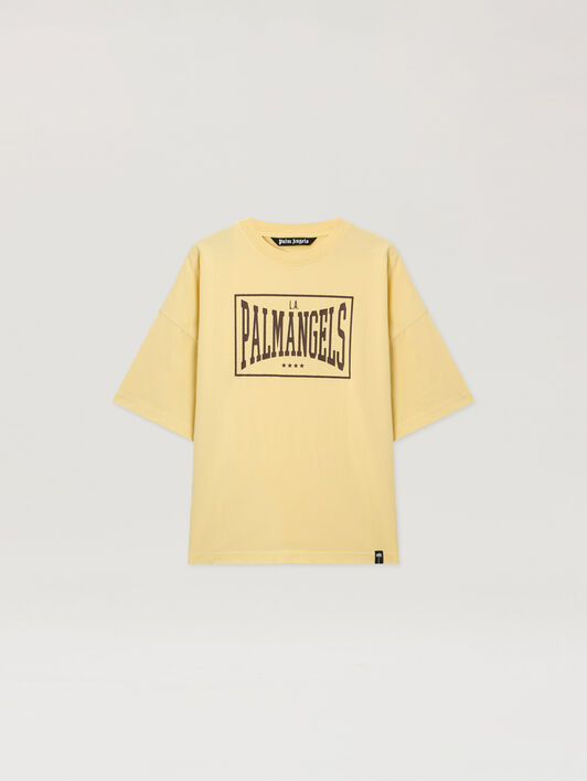 PALM ANGELS Vintage Box Logo Loose T-Shirt LIGHT YELLOW - BROWN PAMAA03F26JR04